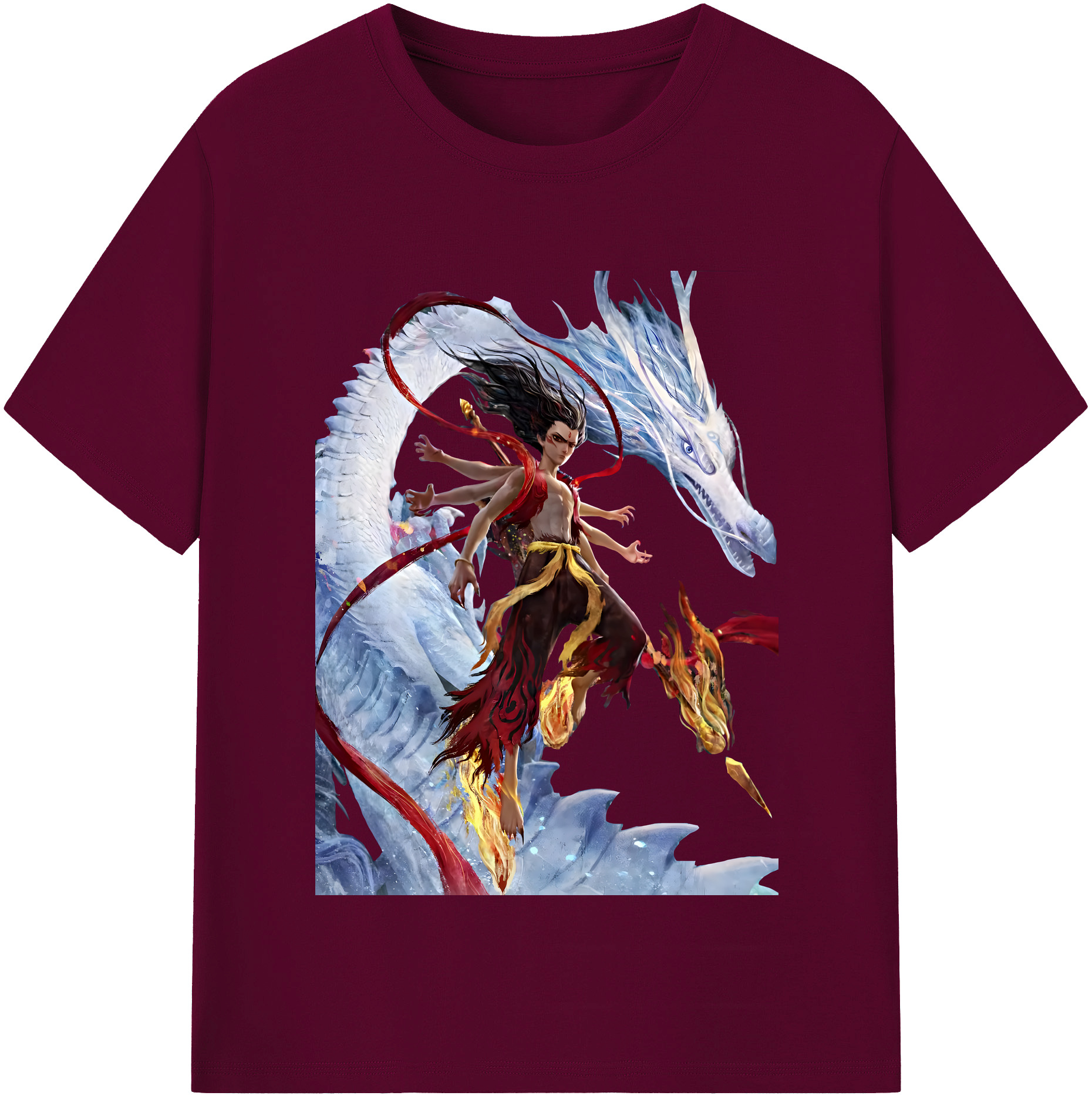 （画像用） Ne Zha 2 ナタ 魔童の大暴れ レディースカジュアルプリントTシャツ（綿100％）
